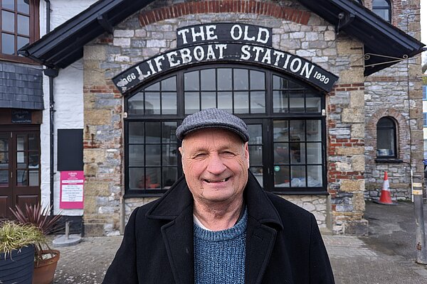 Jim Candy in front of the Old Lifeboat Station