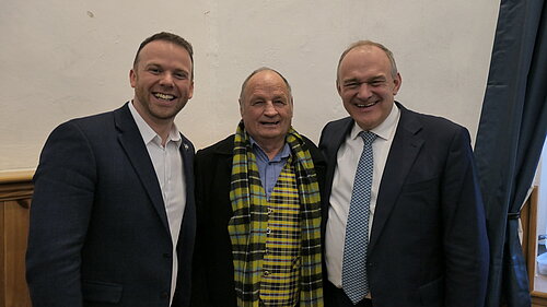 Ben Maguire MP, Jim Candy and Sir Ed Davey