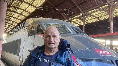 Jim travelling in Europe